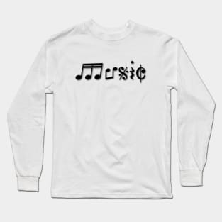 Music Text Design Art Long Sleeve T-Shirt